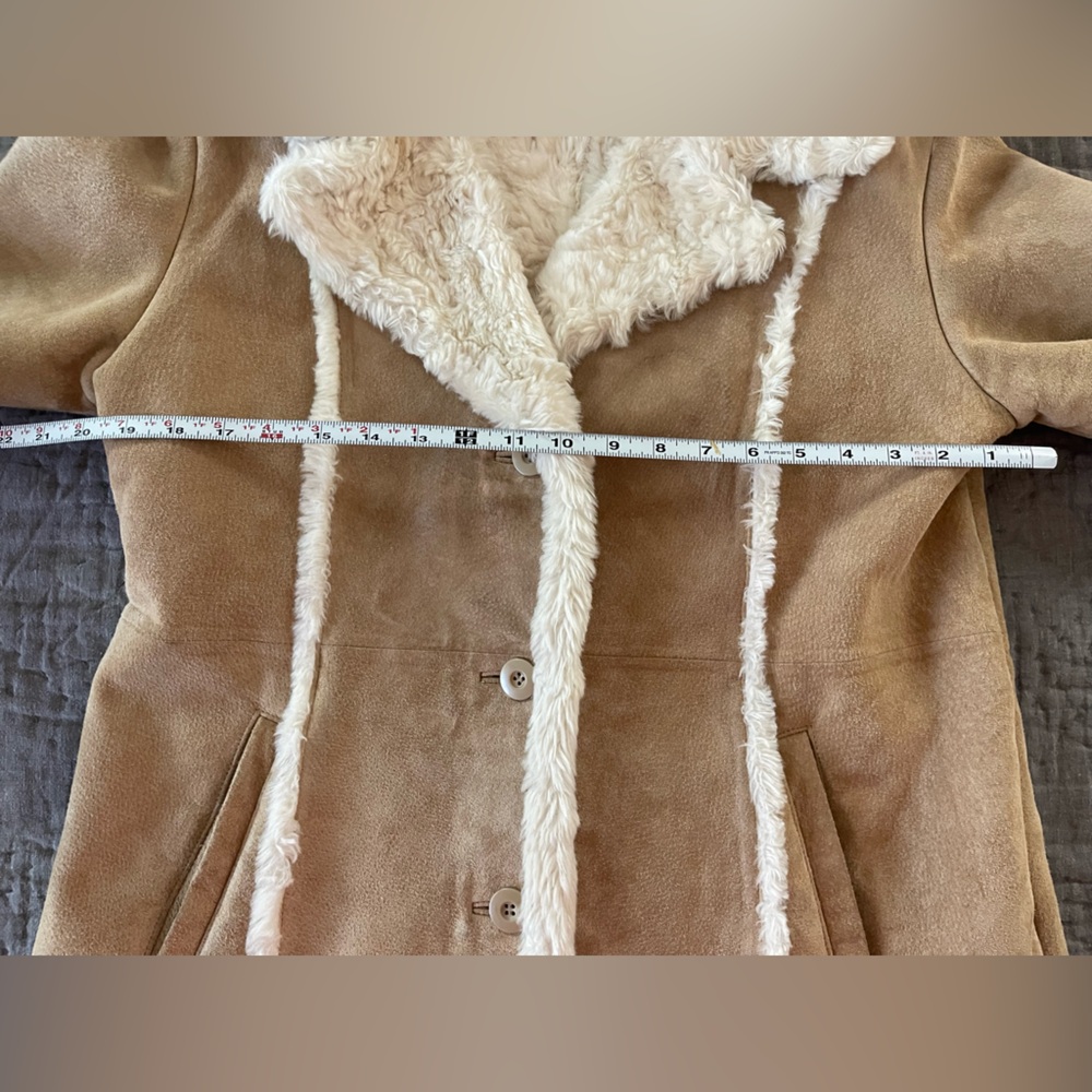 Penny Lane Wilsons Maxima Leather Coat Large Suede Faux Fur Boho Jacket VTG Y2K - Picture 11 of 16